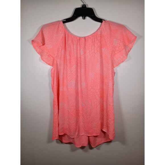Torrid Neon Pink Lightweight Ruffle Off Shoulder Top Plus Size 1X - Picture 3 of 4